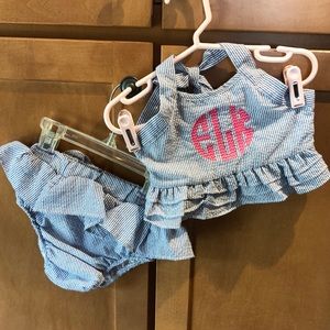 Monogrammed EKL- 2 pc Little Girl’s Swimsuit- size 4T